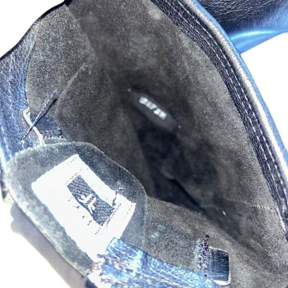 frye black classic leather tall motorcycle boots 8 - Picture 5 of 6